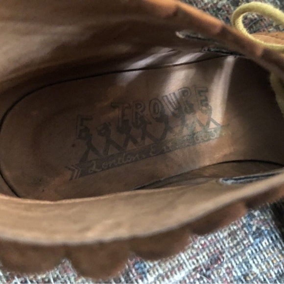 F-Troupe Cutout Tan Leather Bootie W/Scallops Lace Up Sz 40 Anthropologie - Picture 9 of 9